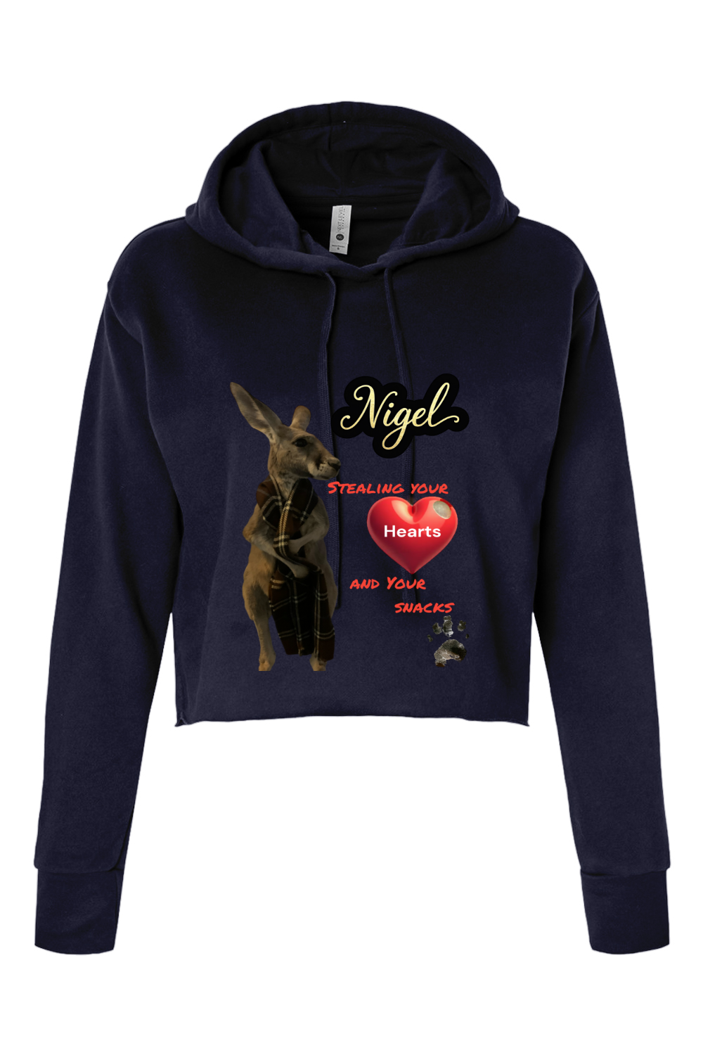 Stealing Hearts Womens Cropped Hoodie