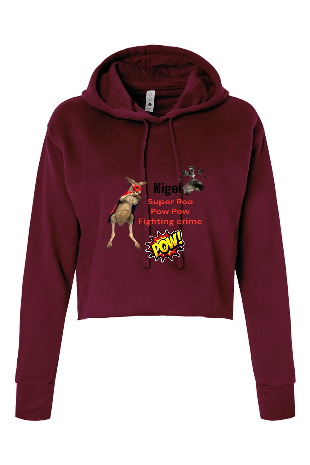 Fighting Crime 2 Womens Cropped Hoodie