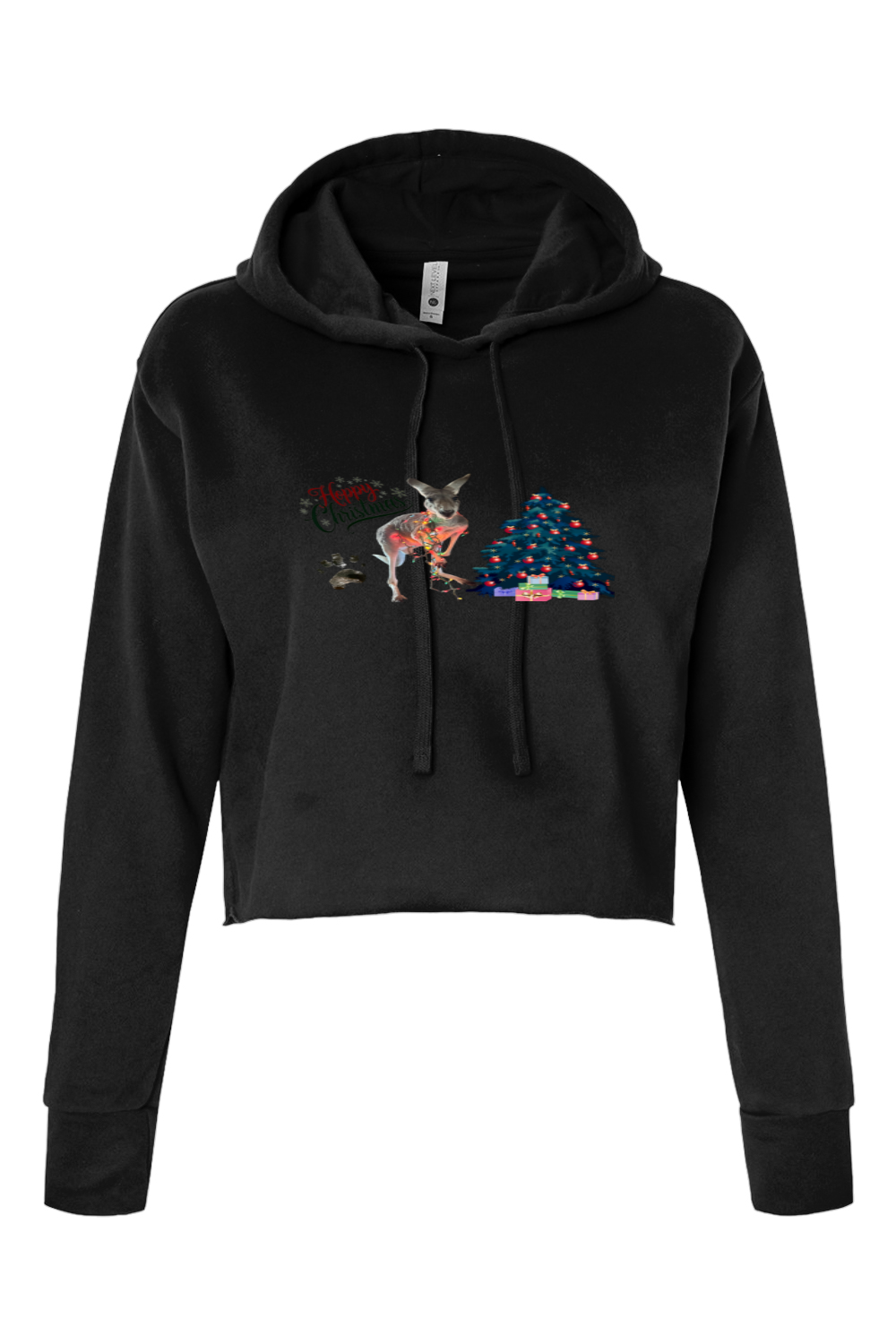 Hoppy Christmas Womans Cropped Hoodie