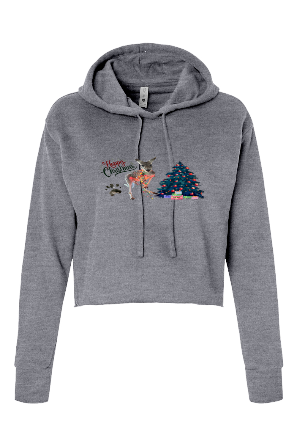 Hoppy Christmas Womans Cropped Hoodie