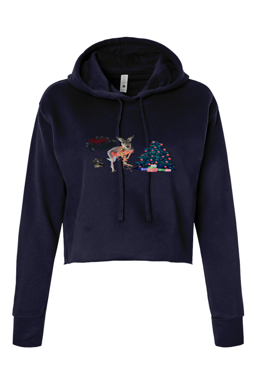 Hoppy Christmas Womans Cropped Hoodie