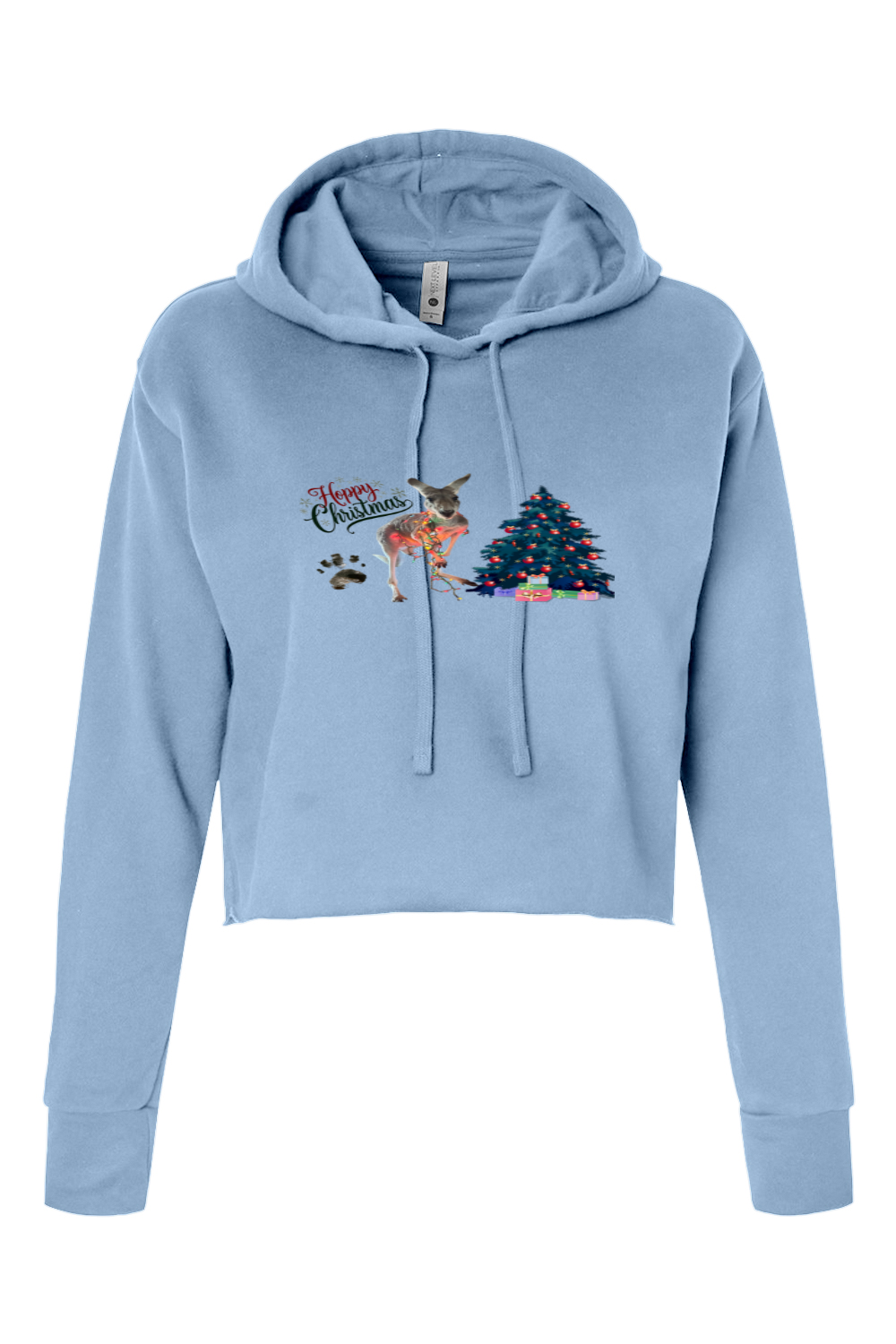 Hoppy Christmas Womans Cropped Hoodie
