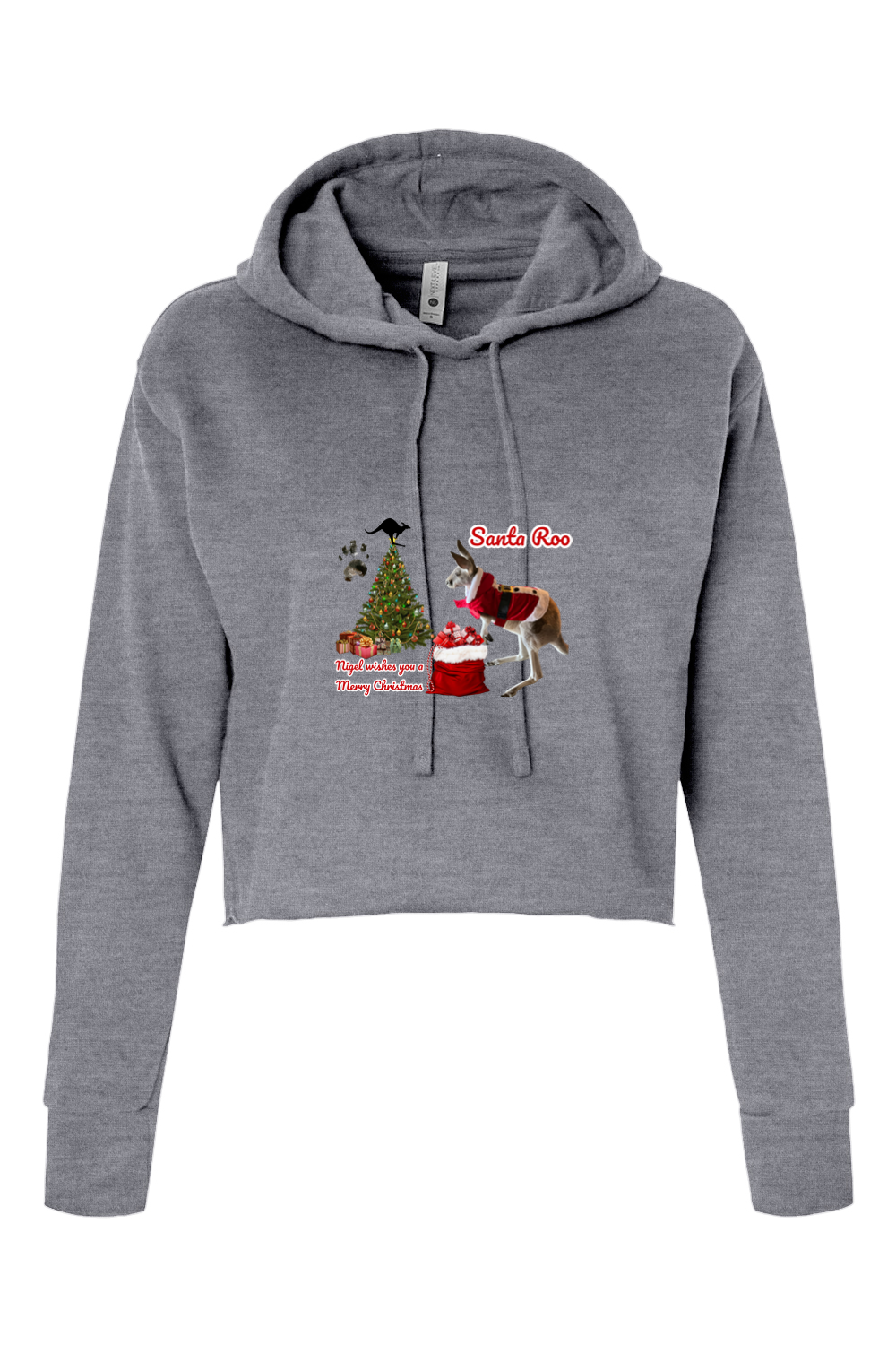 Santa Roo Womens Cropped Hoodie