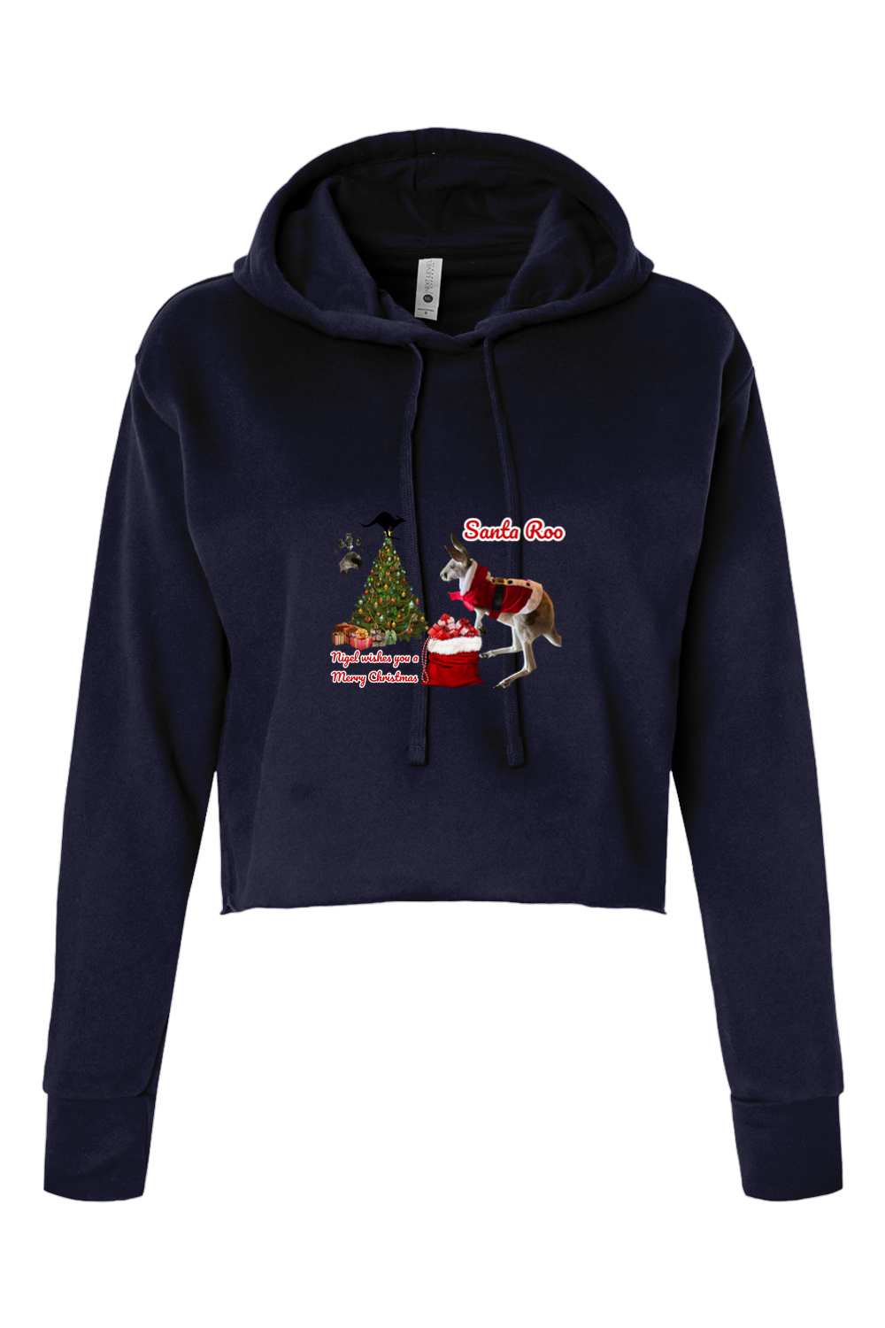 Santa Roo Womens Cropped Hoodie