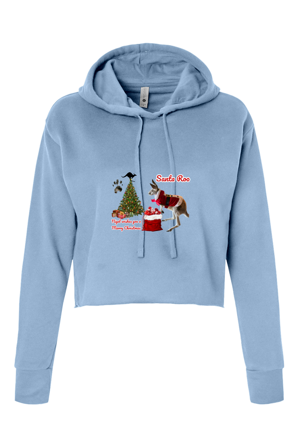 Santa Roo Womens Cropped Hoodie