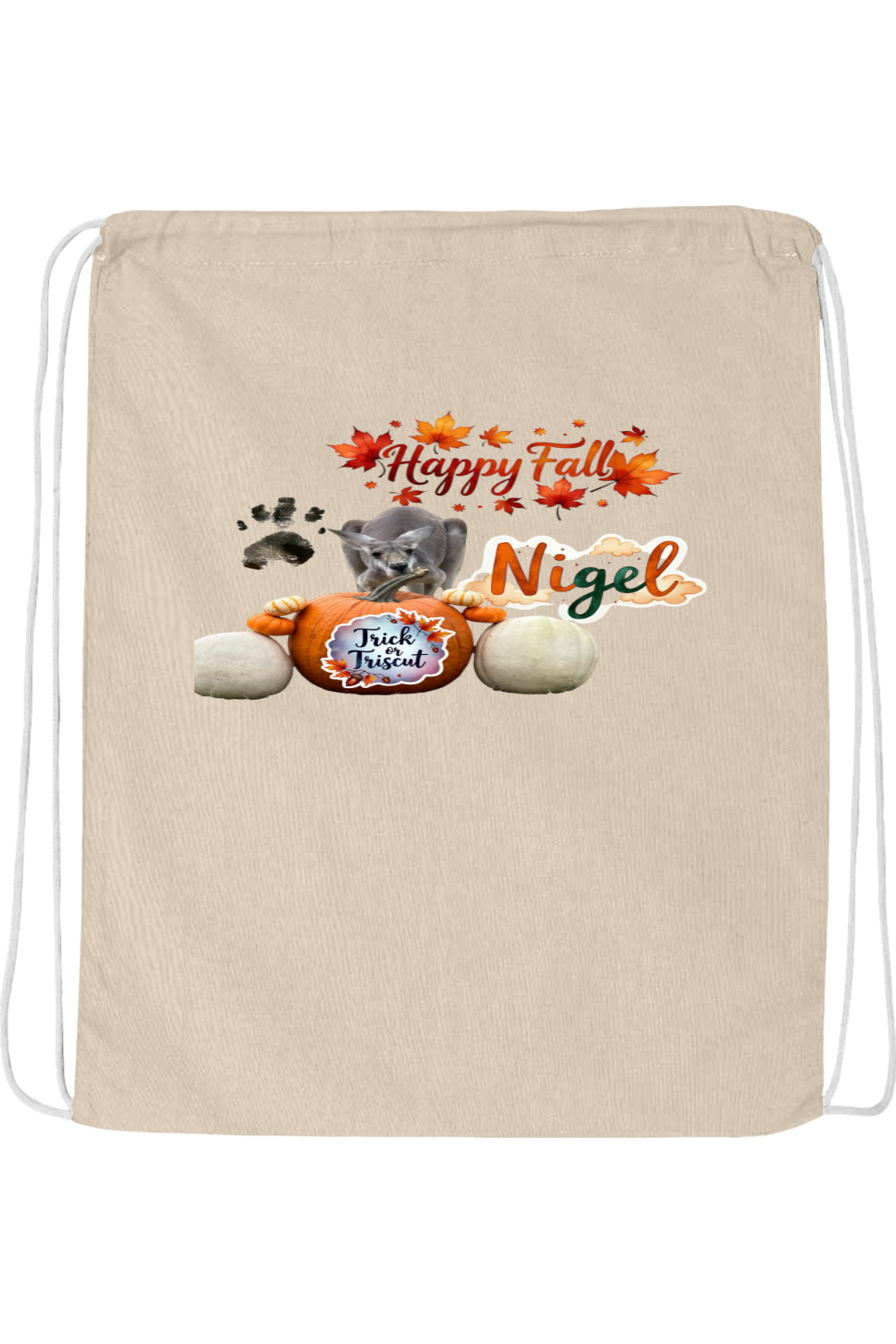 Happy Fall 1 Drawstring Bag