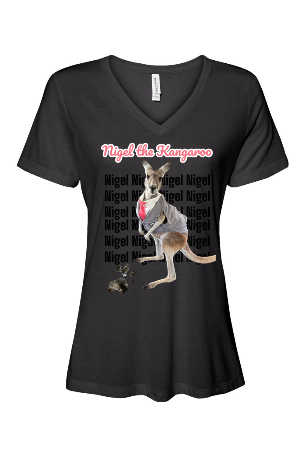 Tuxedo Nigel Block Letter Relaxed Fit Womens T-shirt