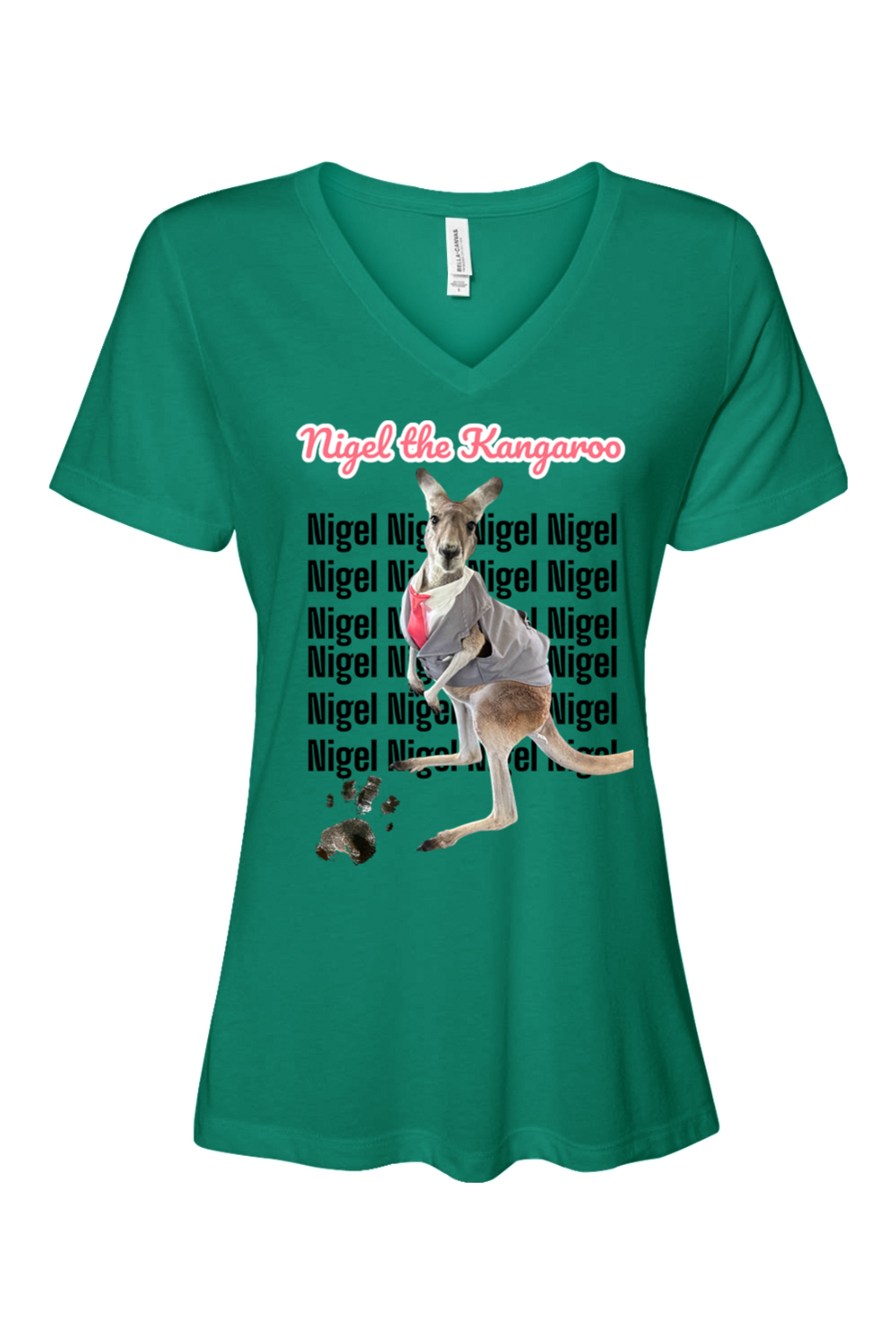 Tuxedo Nigel Block Letter Relaxed Fit Womens T-shirt