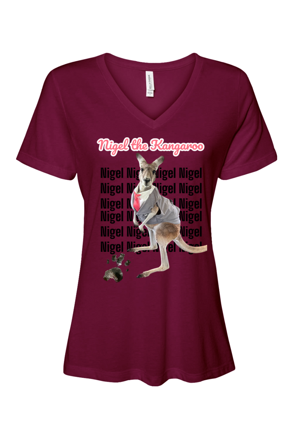 Tuxedo Nigel Block Letter Relaxed Fit Womens T-shirt