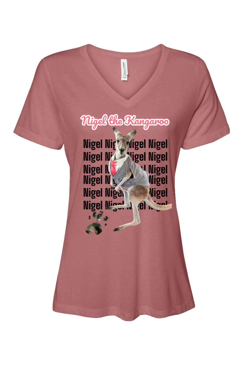 Tuxedo Nigel Block Letter Relaxed Fit Womens T-shirt