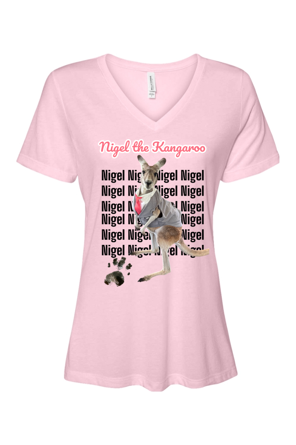 Tuxedo Nigel Block Letter Relaxed Fit Womens T-shirt