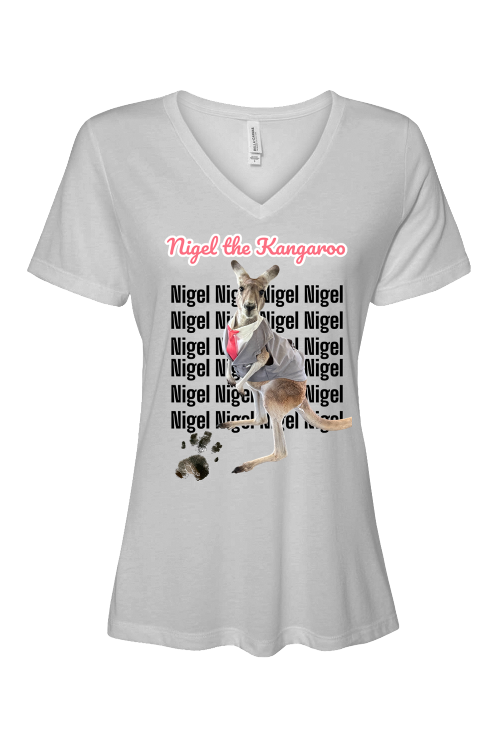Tuxedo Nigel Block Letter Relaxed Fit Womens T-shirt