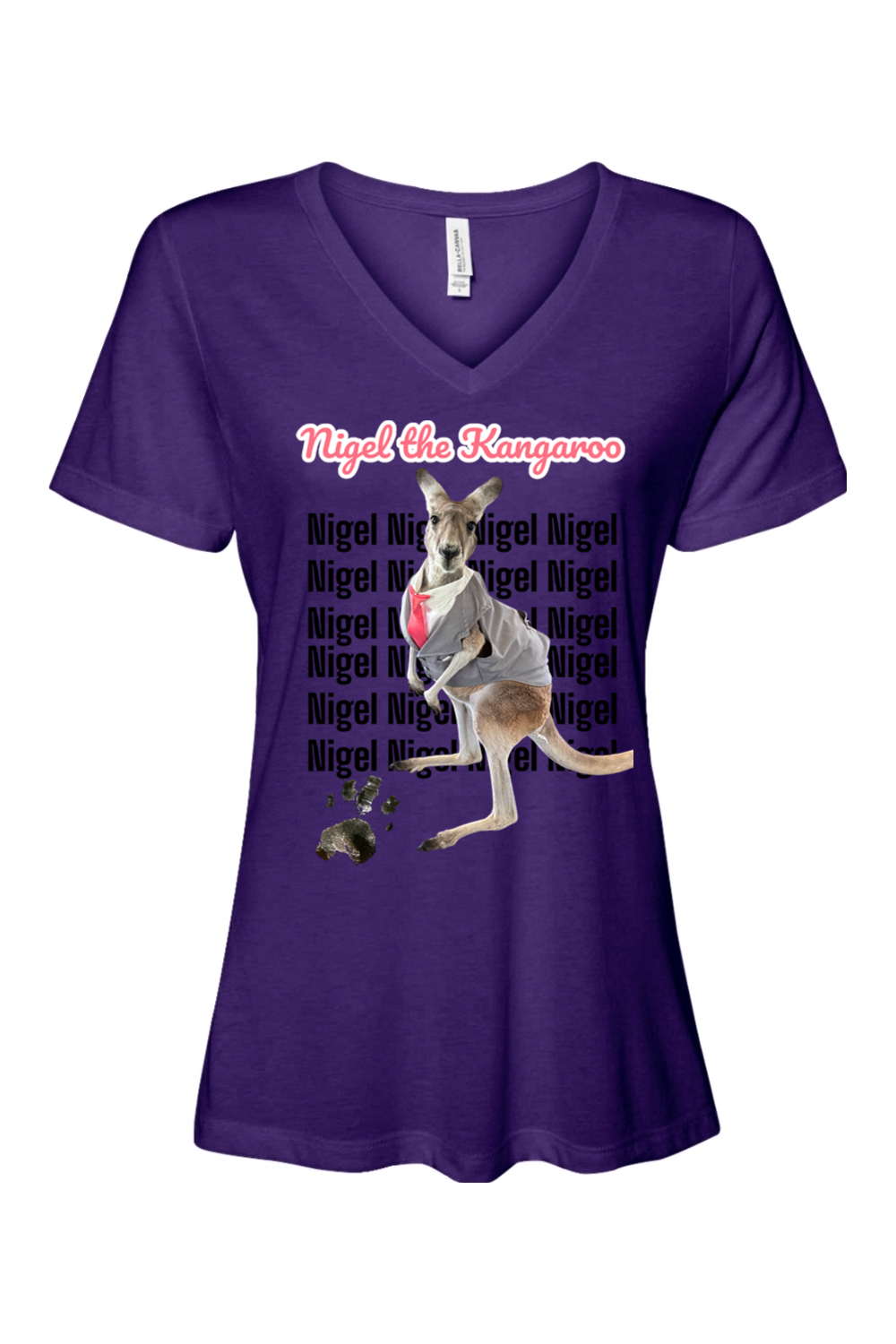 Tuxedo Nigel Block Letter Relaxed Fit Womens T-shirt