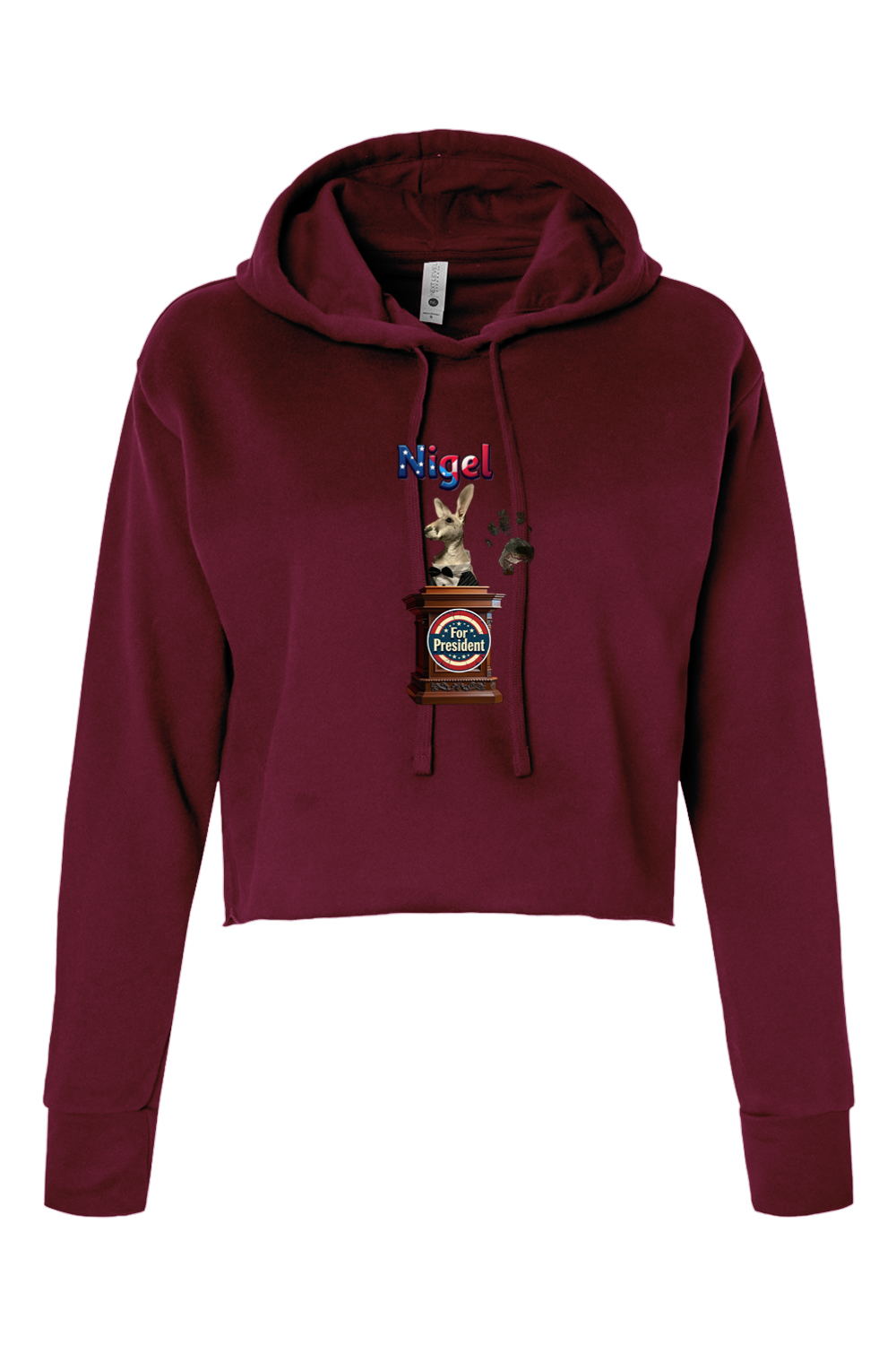 Nigel For President 1 Womens Cropped Hoodie