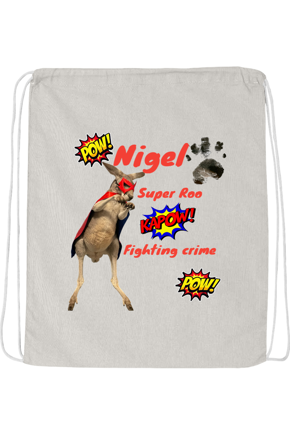 Fighting Crime Drawstring Bag
