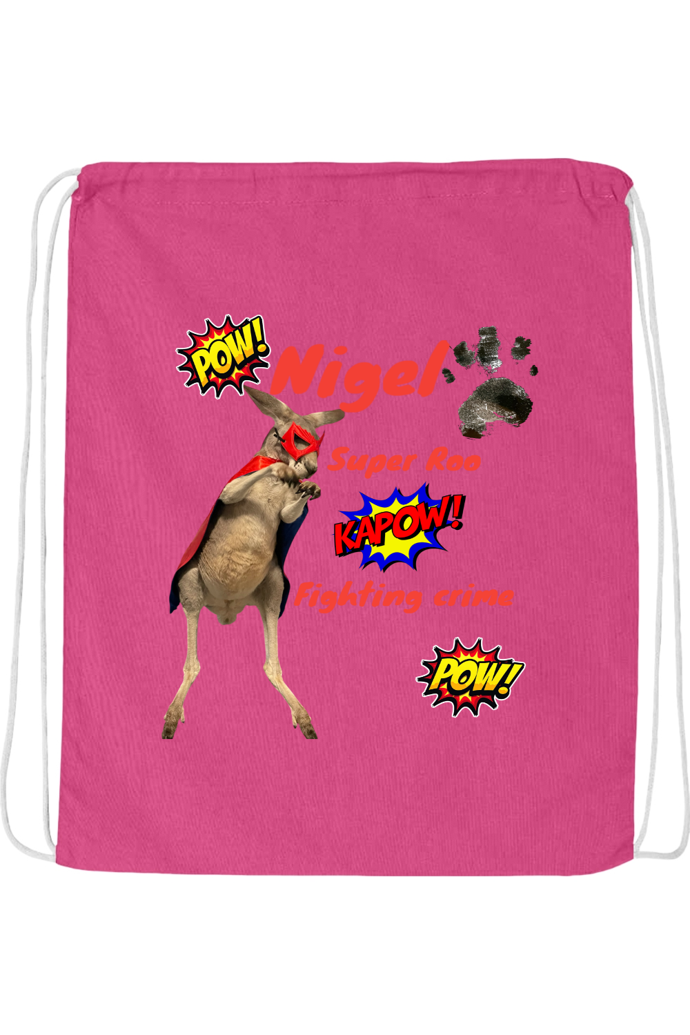 Fighting Crime Drawstring Bag