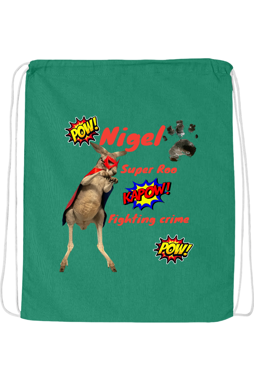 Fighting Crime Drawstring Bag