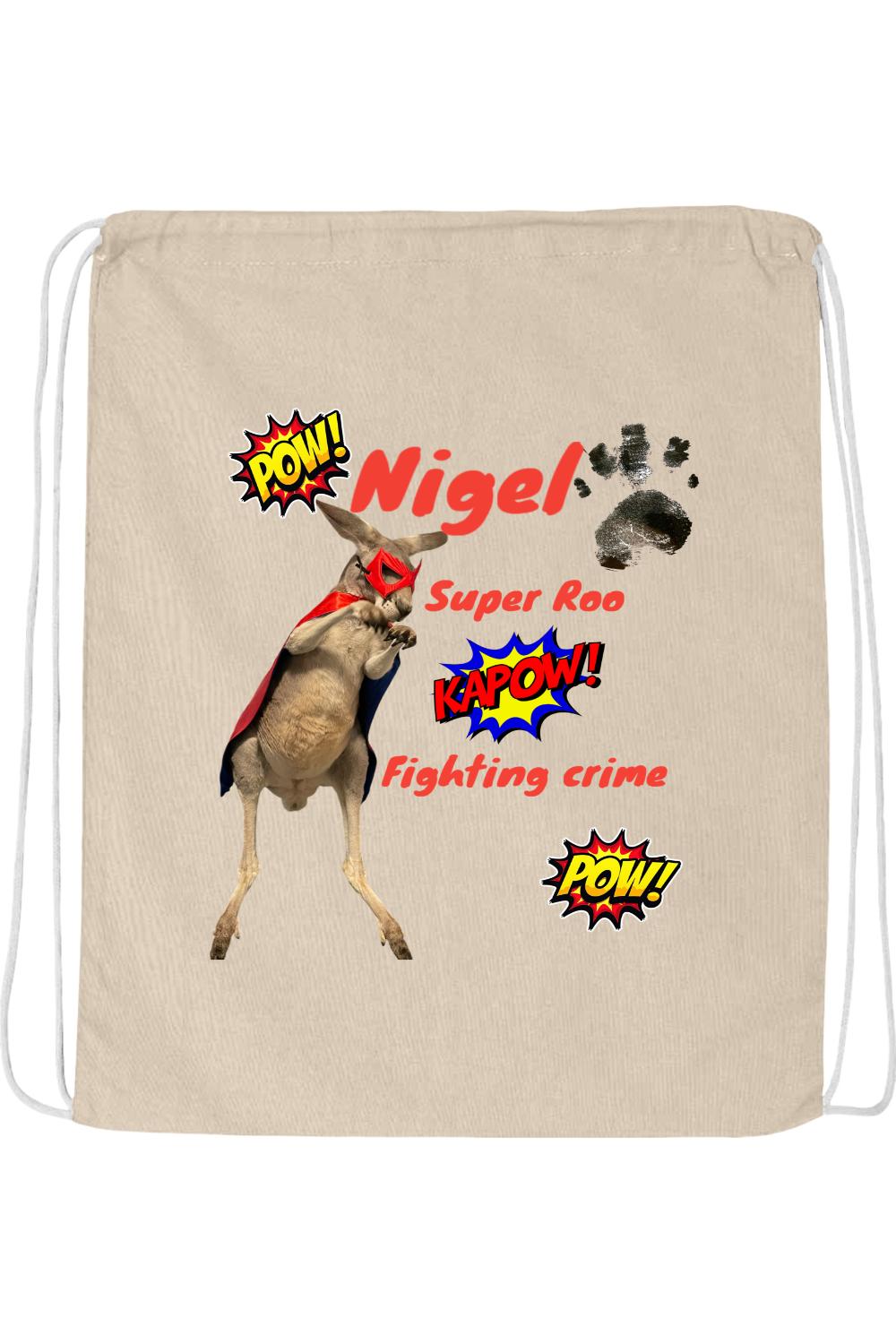 Fighting Crime Drawstring Bag