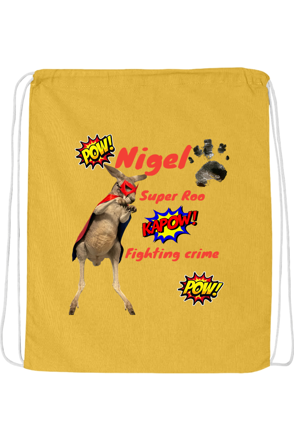 Fighting Crime Drawstring Bag