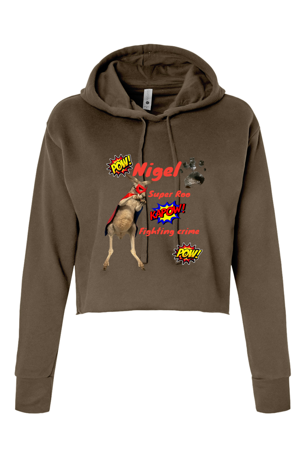 Fighting Crime Womens Cropped Hoodie