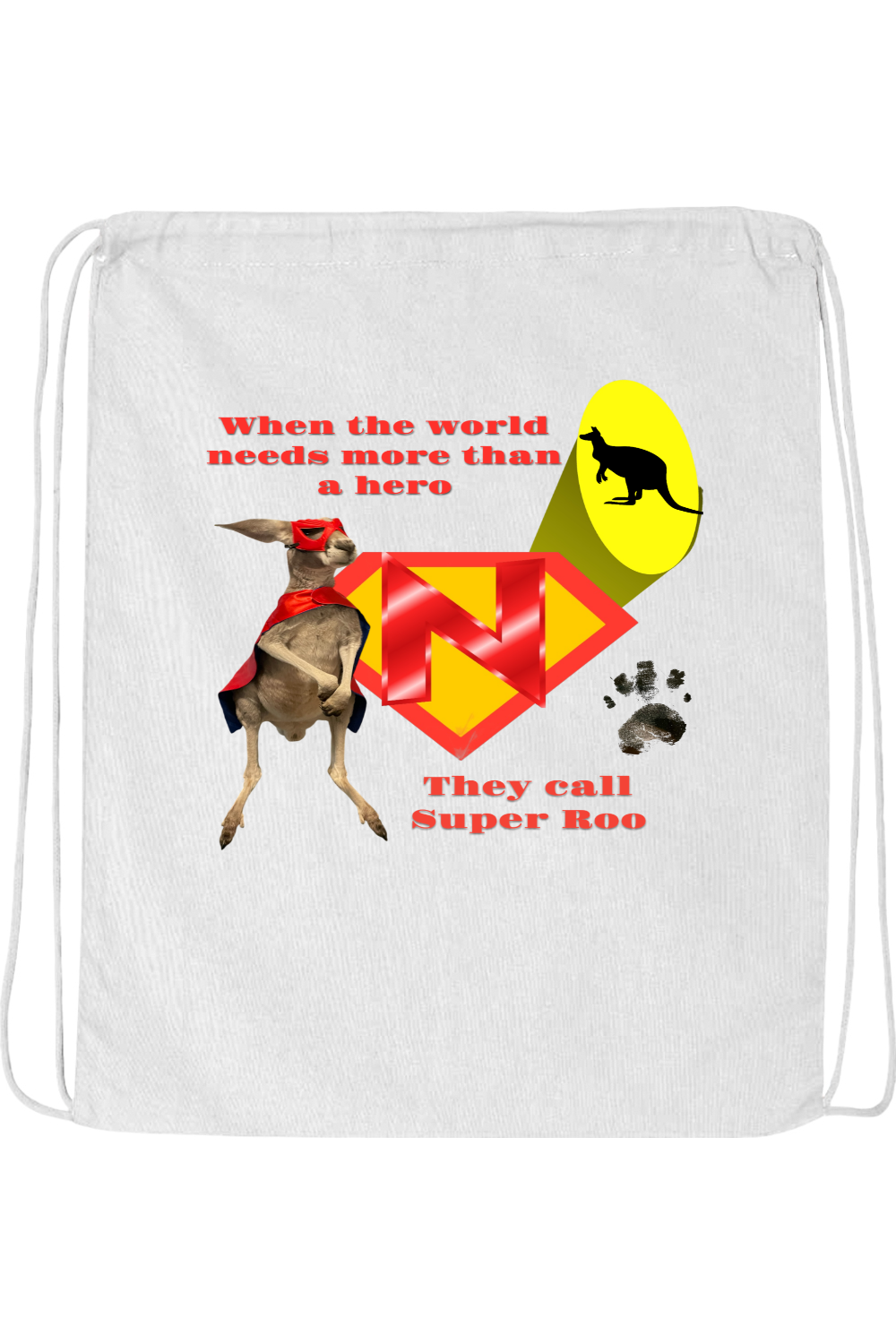 Super Roo Drawstring Bag