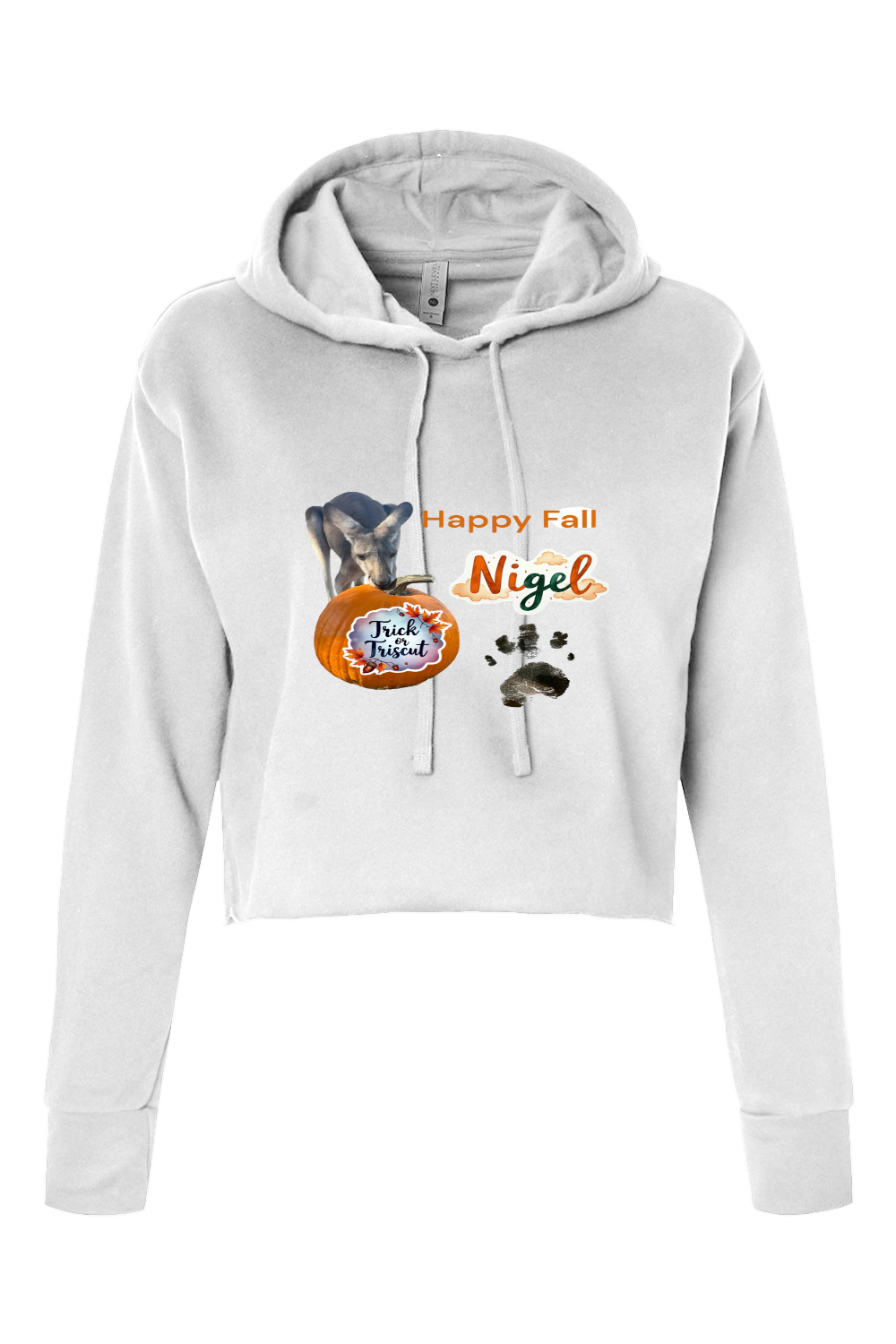 Happy Fall 2 Womens Cropped Hoodie