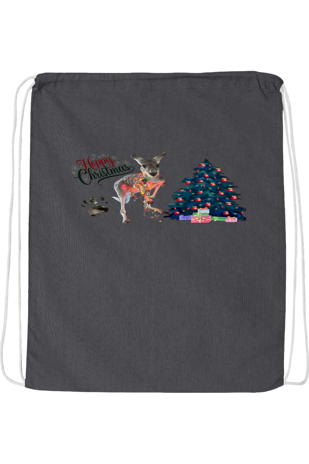 Hoppy Christmas Drawstring Bag