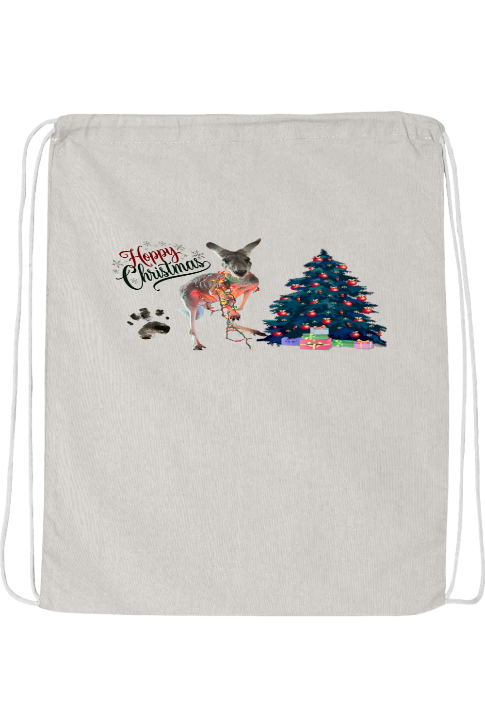 Hoppy Christmas Drawstring Bag
