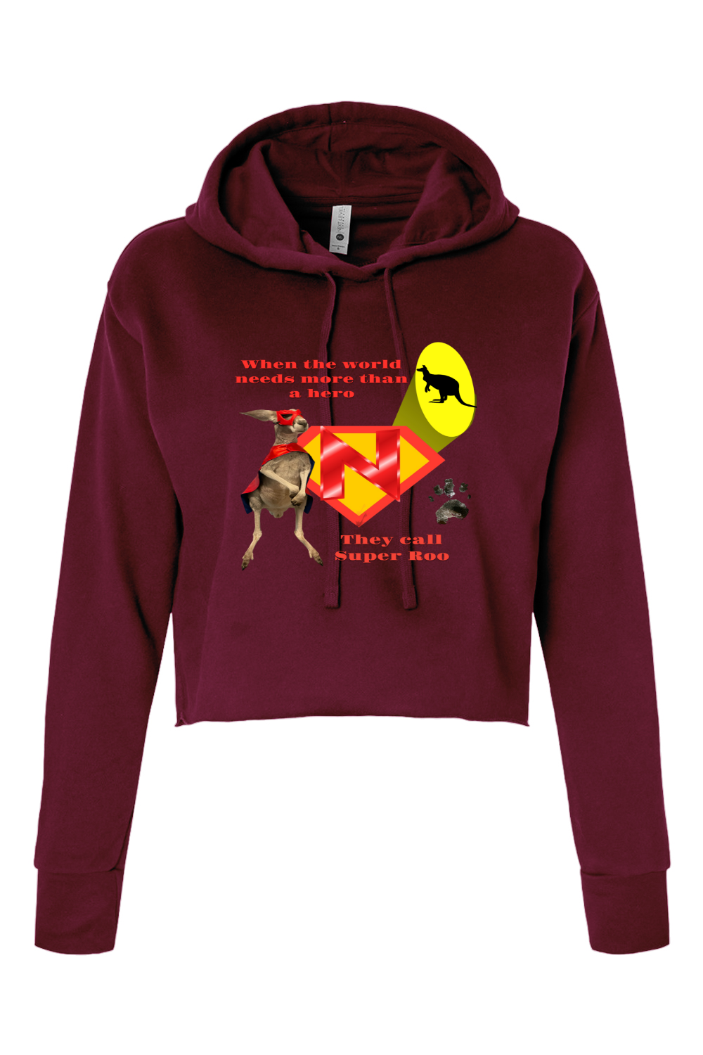 Super Roo Womens Cropped Hoodie