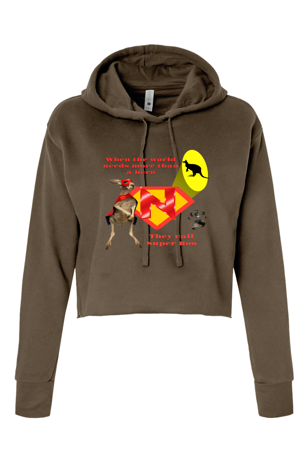 Super Roo Womens Cropped Hoodie