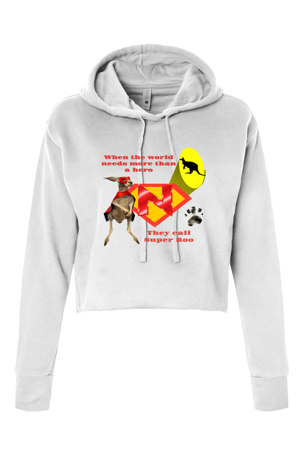 Super Roo Womens Cropped Hoodie