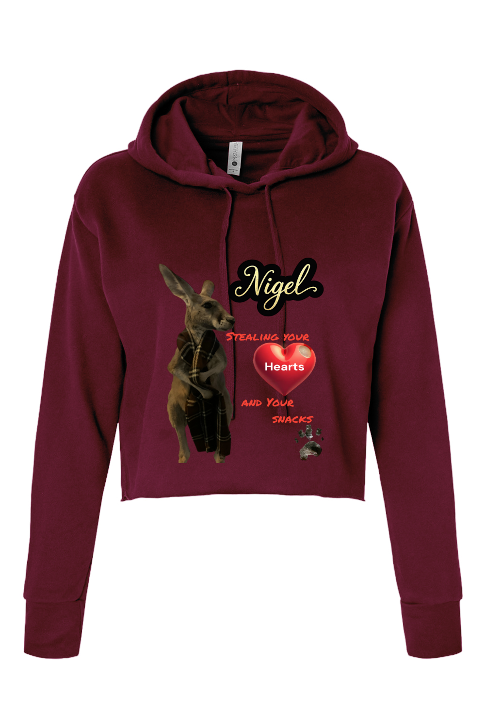 Stealing Hearts Womens Cropped Hoodie