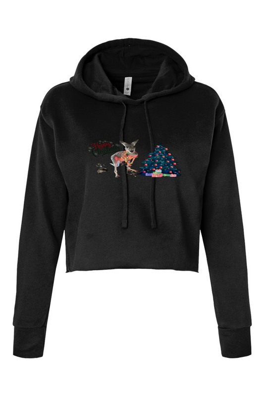 Hoppy Christmas Womans Cropped Hoodie