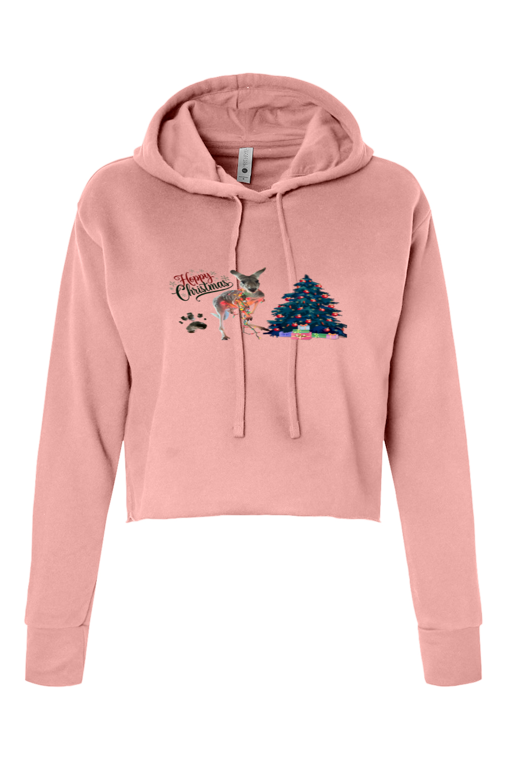 Hoppy Christmas Womans Cropped Hoodie