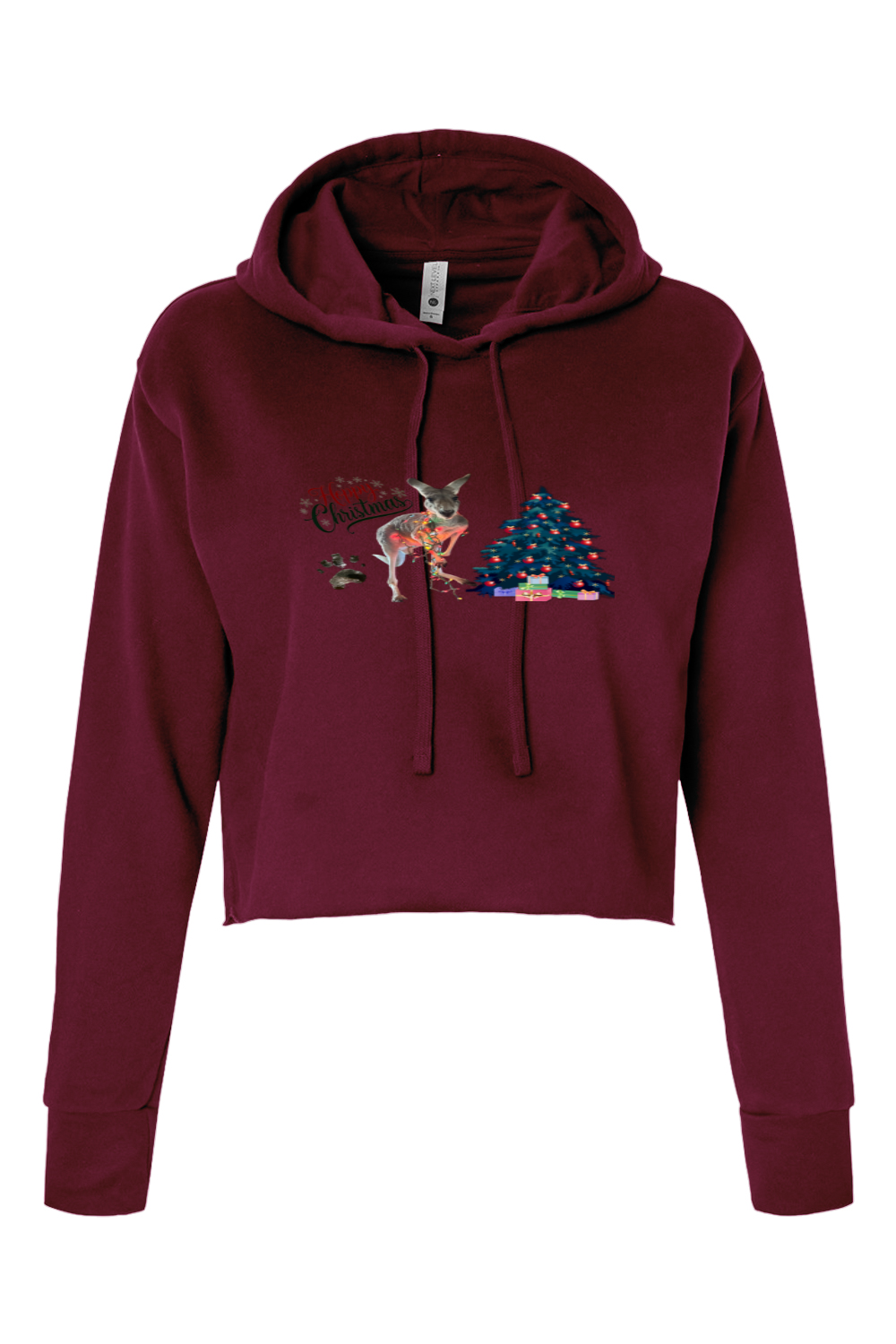 Hoppy Christmas Womans Cropped Hoodie
