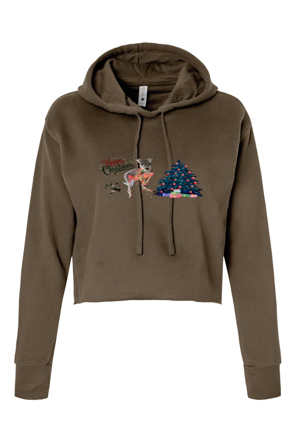 Hoppy Christmas Womans Cropped Hoodie