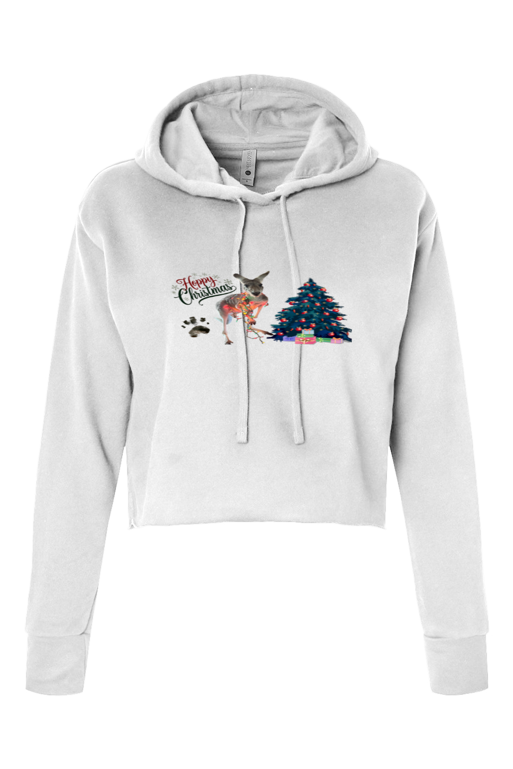 Hoppy Christmas Womans Cropped Hoodie