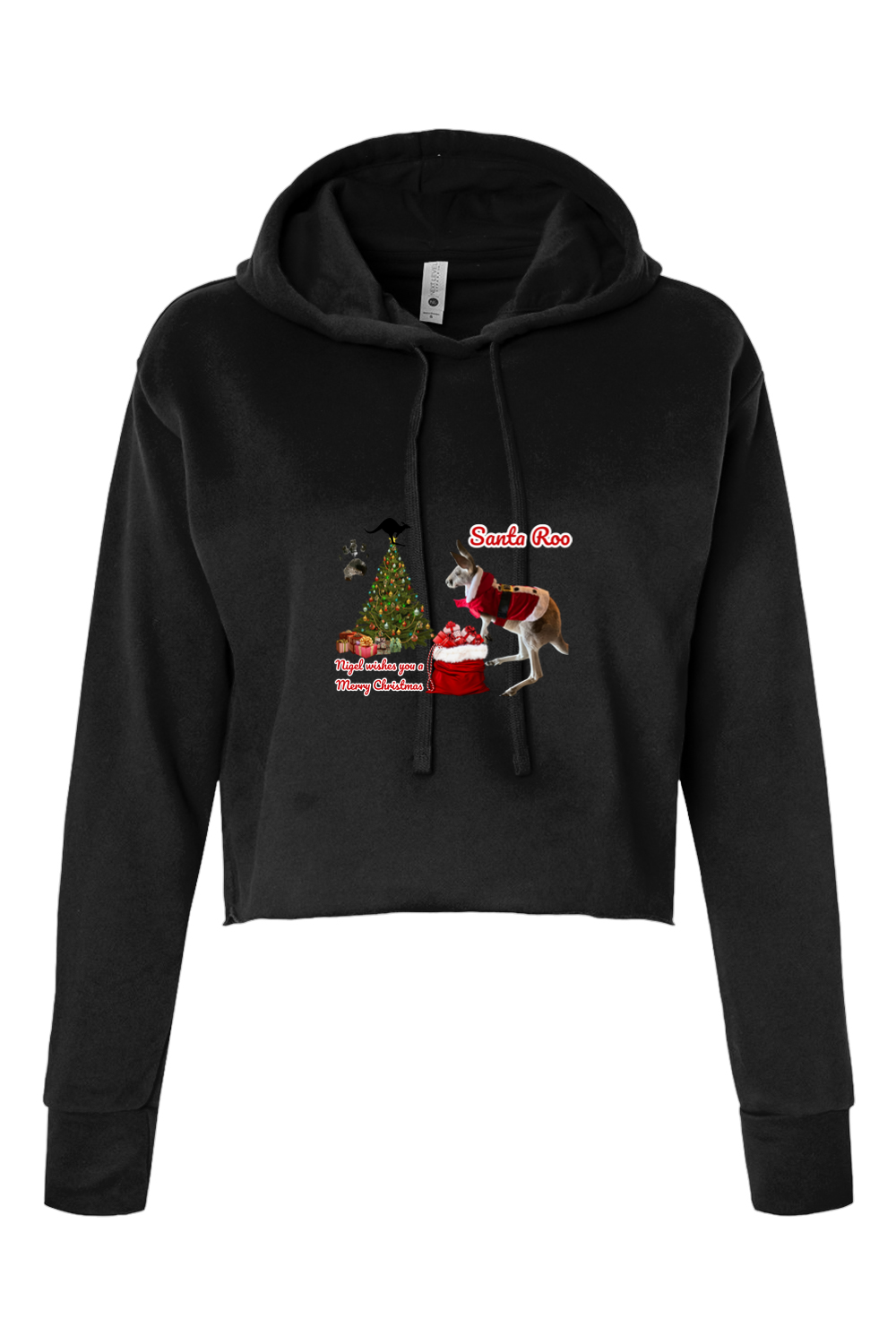 Santa Roo Womens Cropped Hoodie