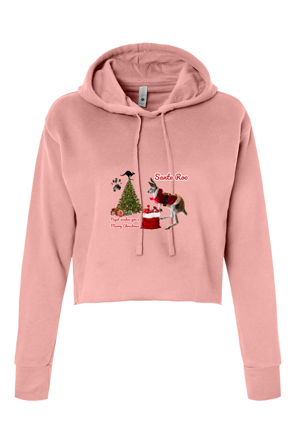 Santa Roo Womens Cropped Hoodie