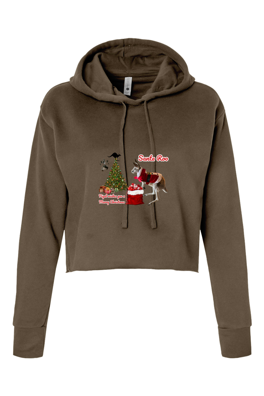 Santa Roo Womens Cropped Hoodie