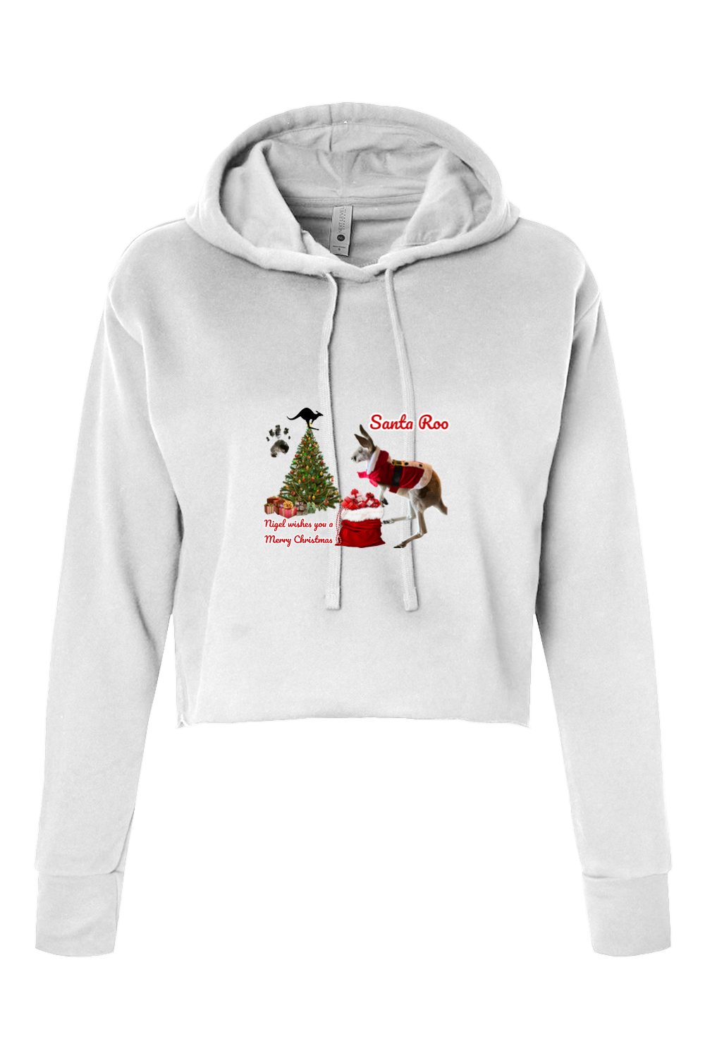 Santa Roo Womens Cropped Hoodie