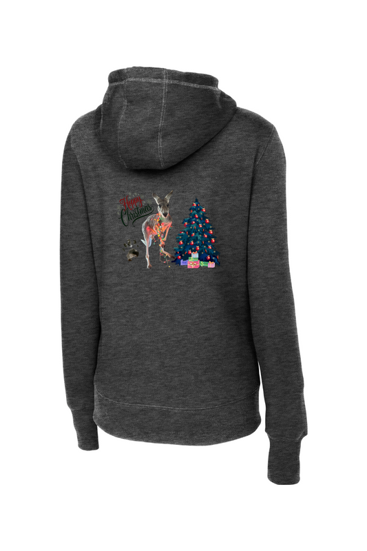 Sport-Tek Ladies Pullover Hooded Sweatshirt Hoppy Christmas