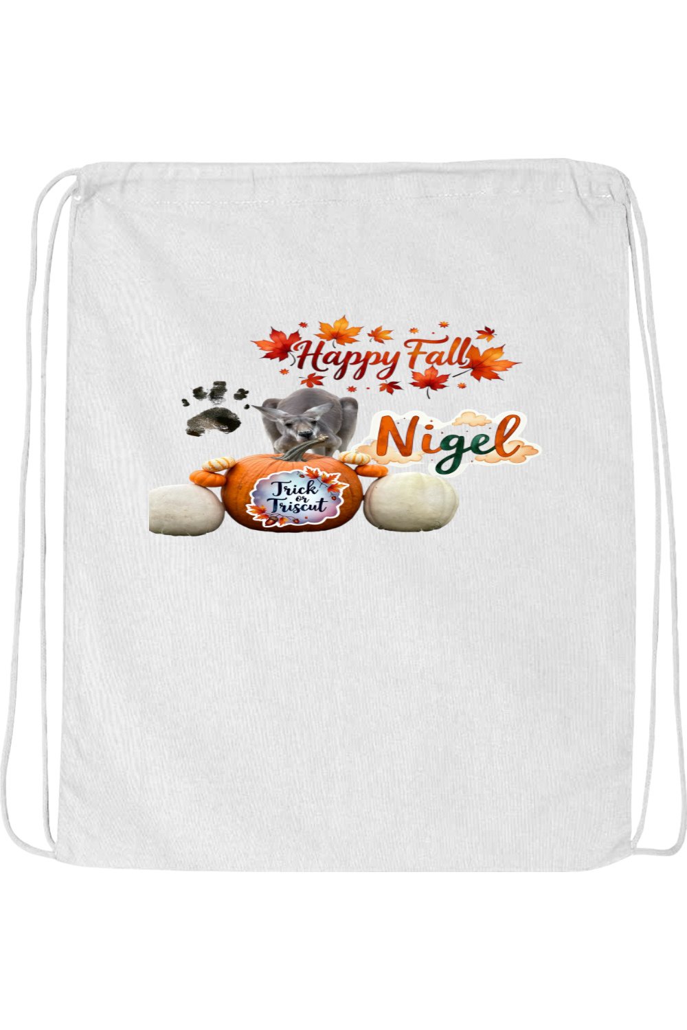 Happy Fall 1 Drawstring Bag