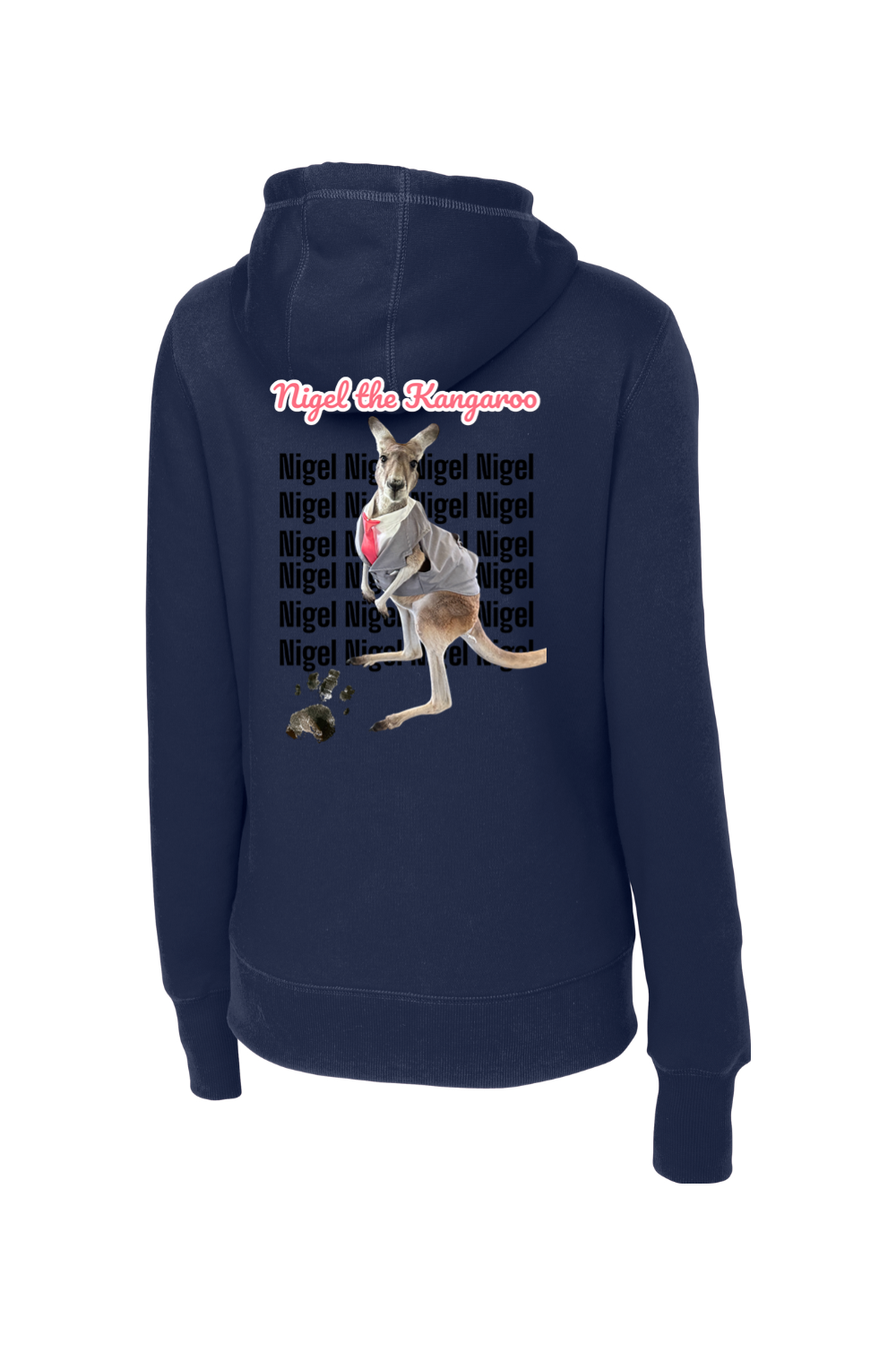 Sport-Tek Ladies Pullover Hooded Sweatshirt Tuxedo Nigel Block Letters