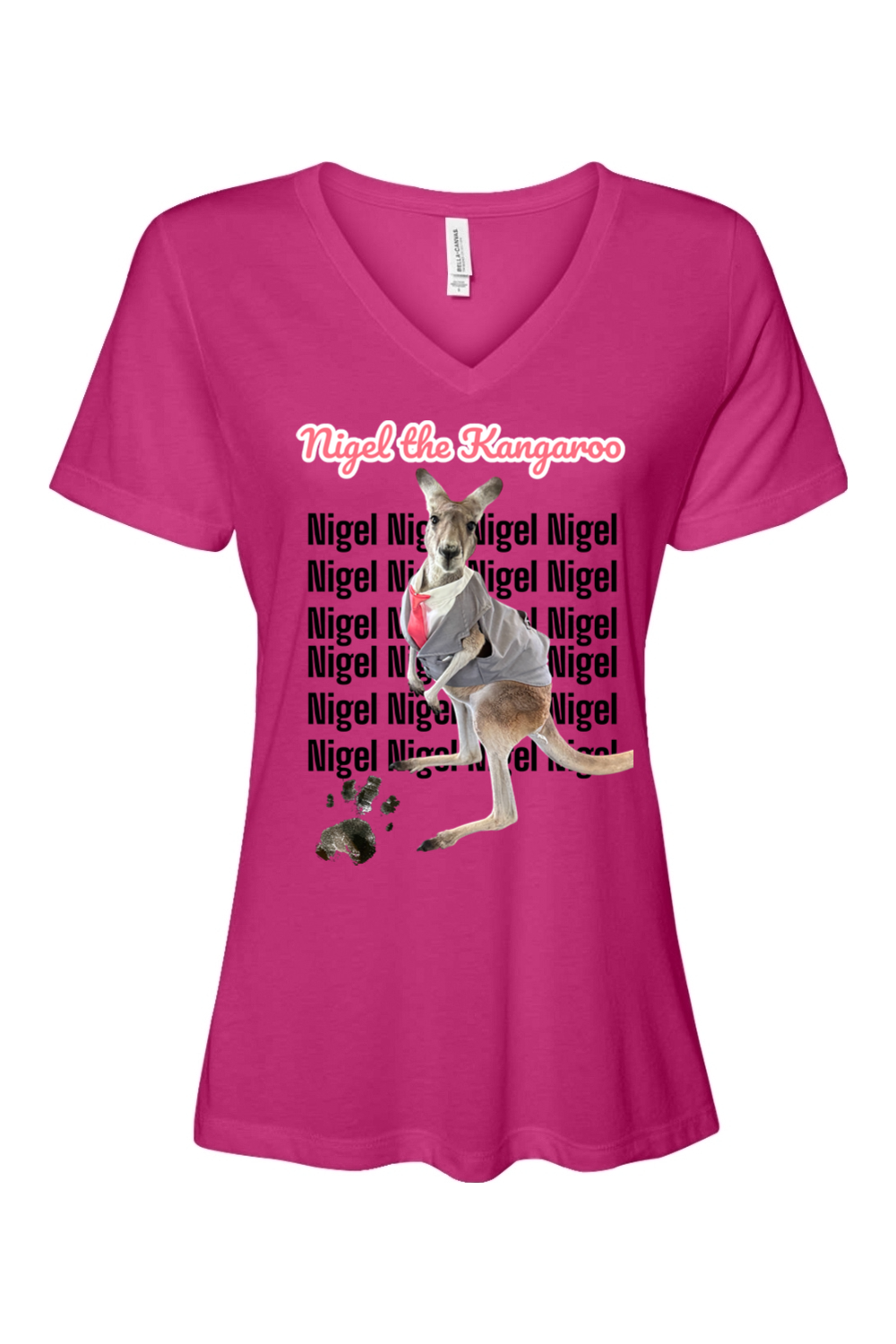 Tuxedo Nigel Block Letter Relaxed Fit Womens T-shirt