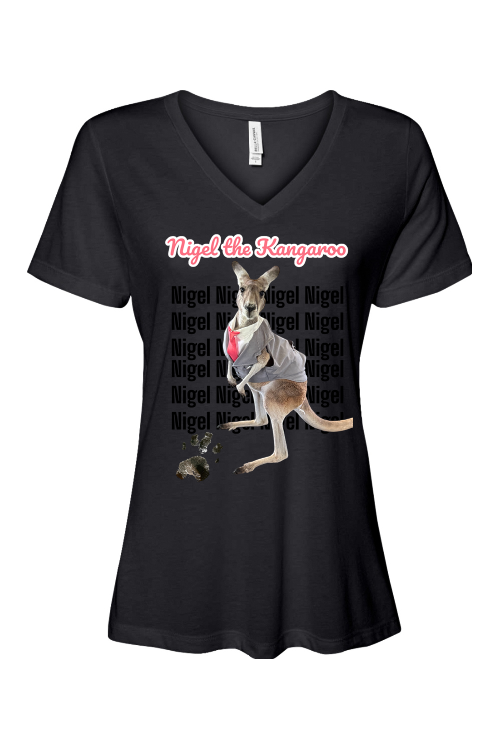 Tuxedo Nigel Block Letter Relaxed Fit Womens T-shirt