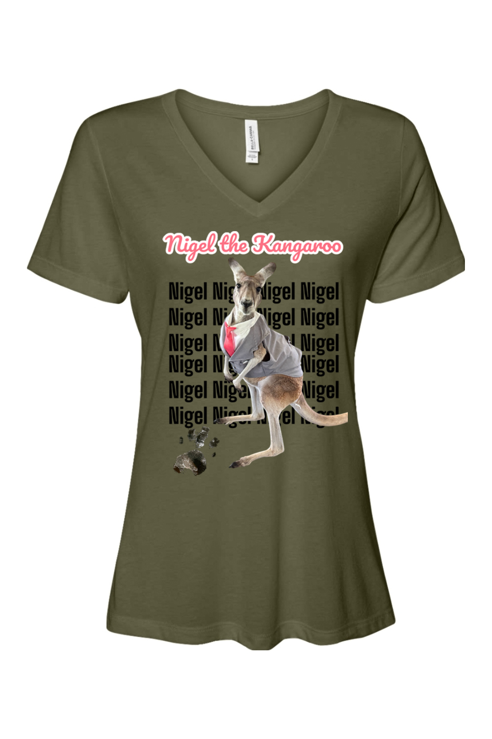 Tuxedo Nigel Block Letter Relaxed Fit Womens T-shirt