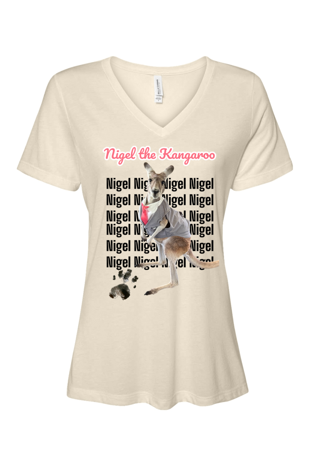 Tuxedo Nigel Block Letter Relaxed Fit Womens T-shirt