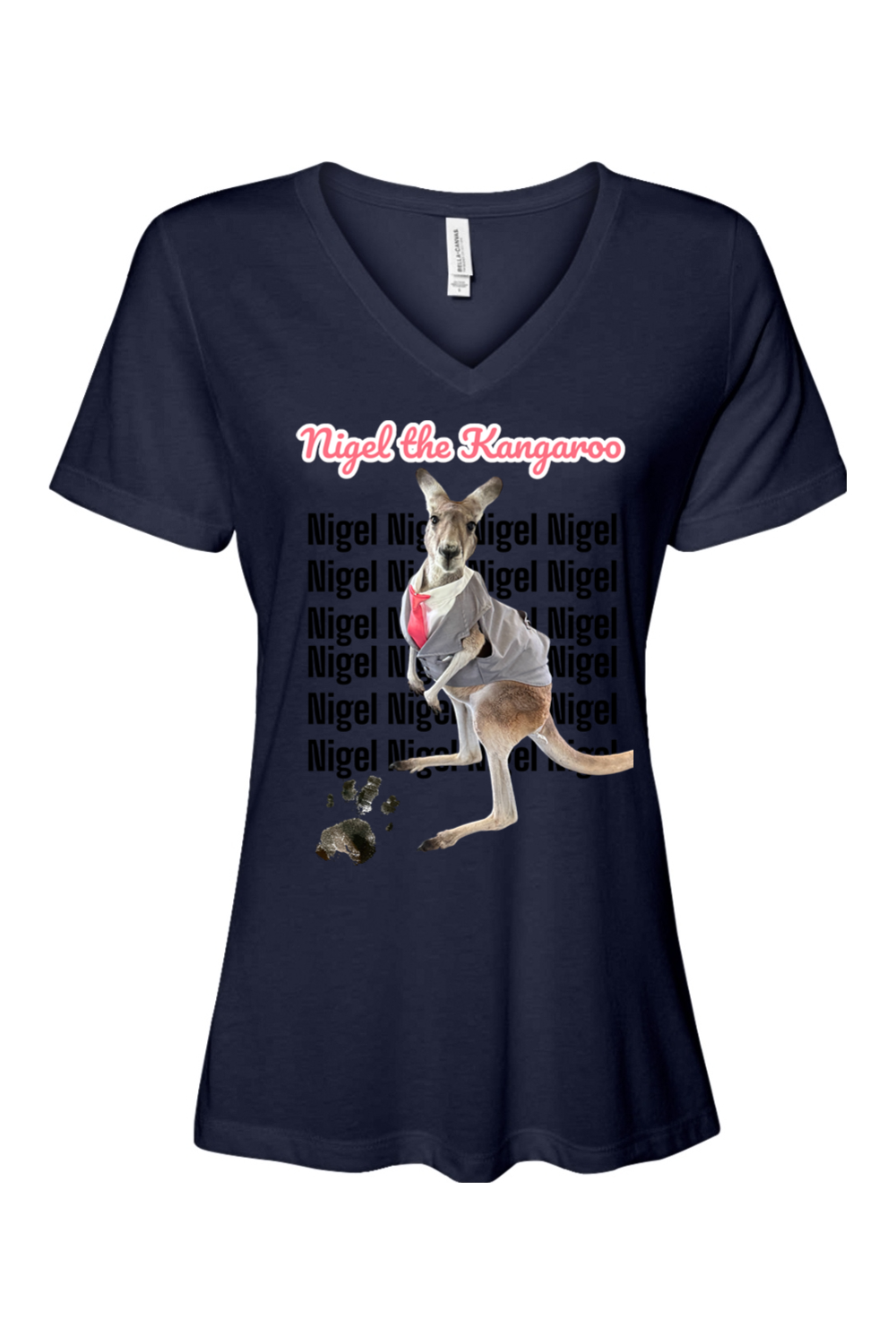 Tuxedo Nigel Block Letter Relaxed Fit Womens T-shirt