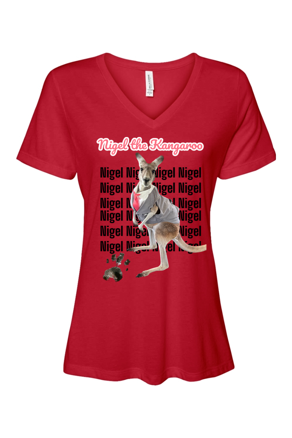 Tuxedo Nigel Block Letter Relaxed Fit Womens T-shirt